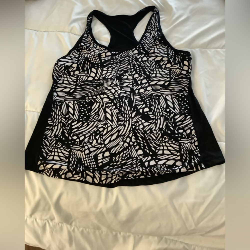 Exercise top black white size LXL Very Comfortable